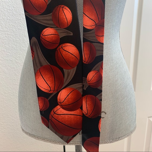 Basketball tie RALPH MARLIN in “Just Balls” collectable pattern, coach gift - Picture 3 of 11